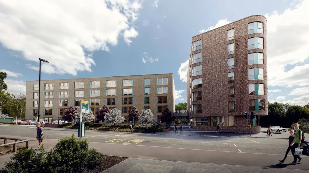 Full side view of the Prestige Student Living Glazing Package