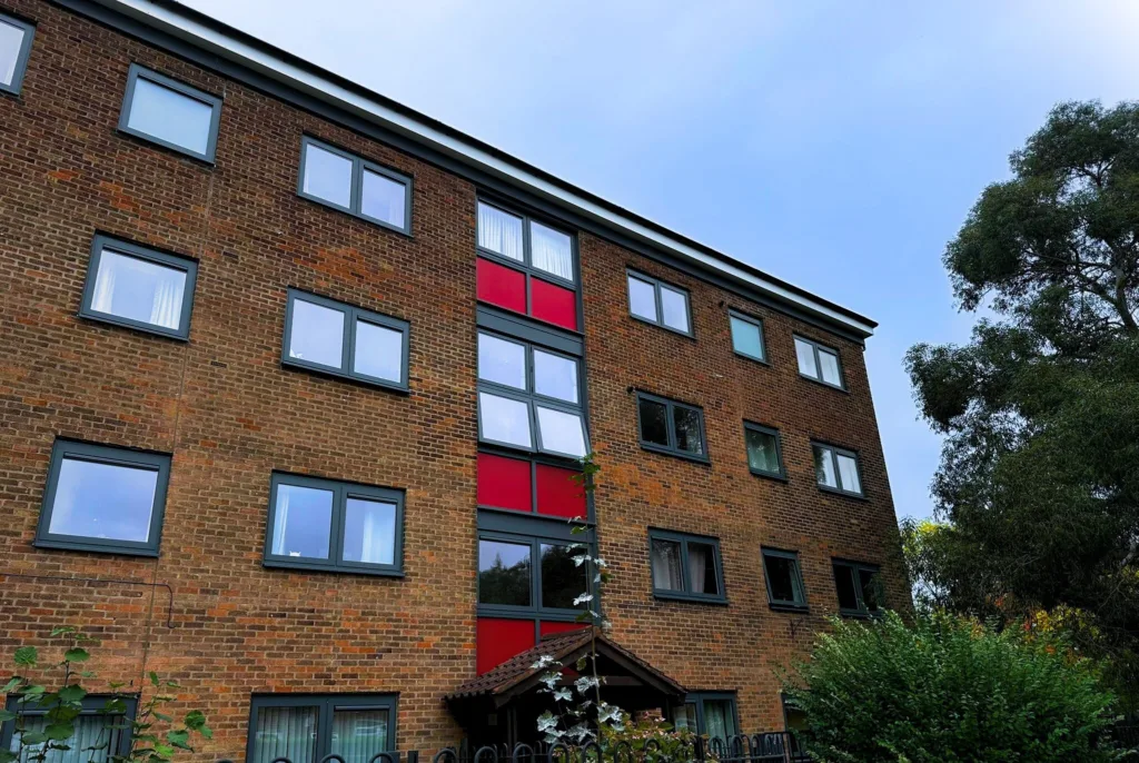 View of Badger Drive flats