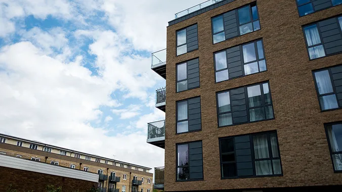 Side view of the Tredegar Road Development