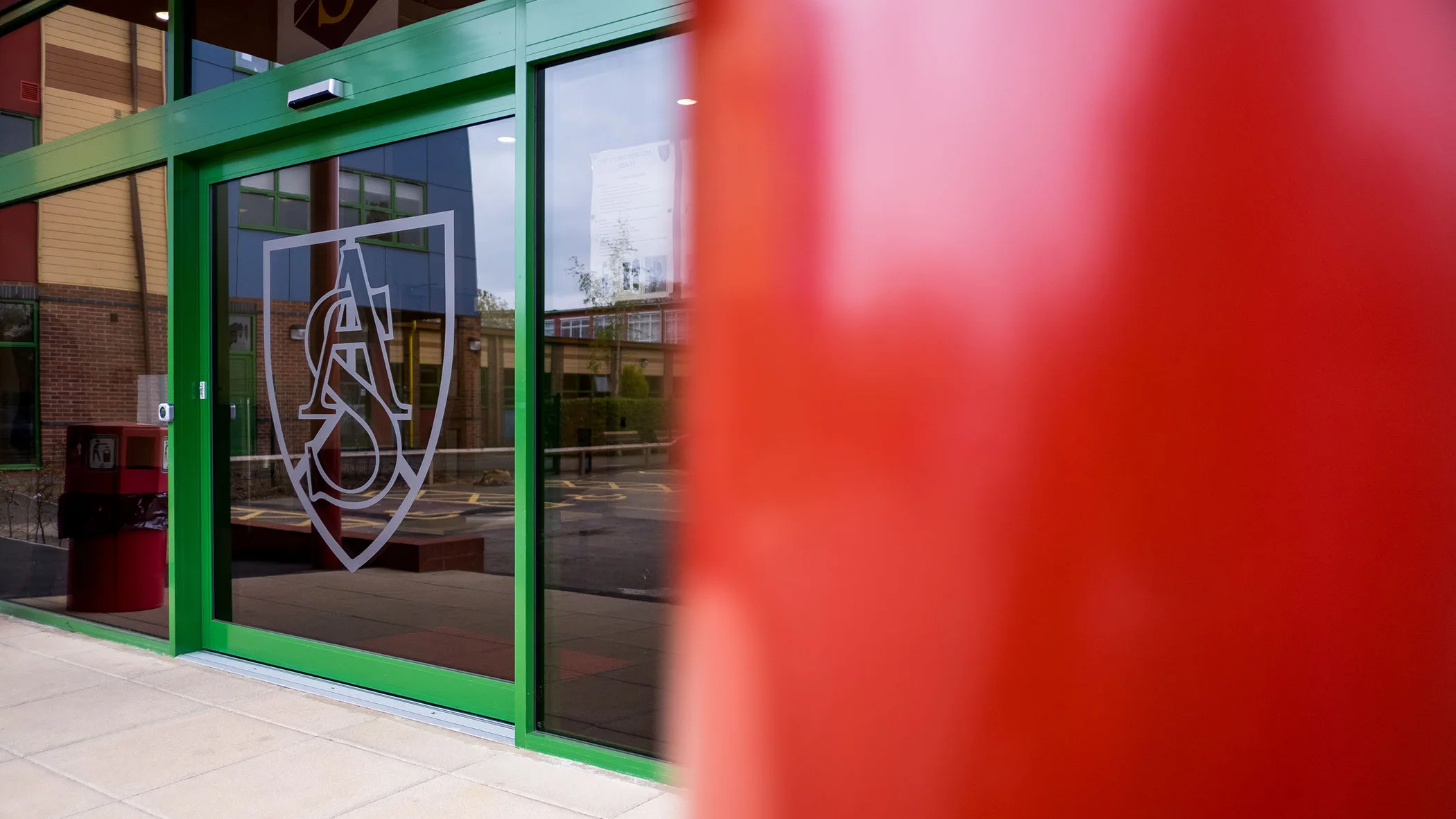 View of the Ashlawn School Glazing Project entrance